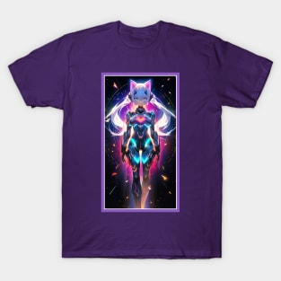 Anime Cute Cat Girl | Quality Anime Girl Artwork | Sci-Fi Manga Girl Anime Art T-Shirt